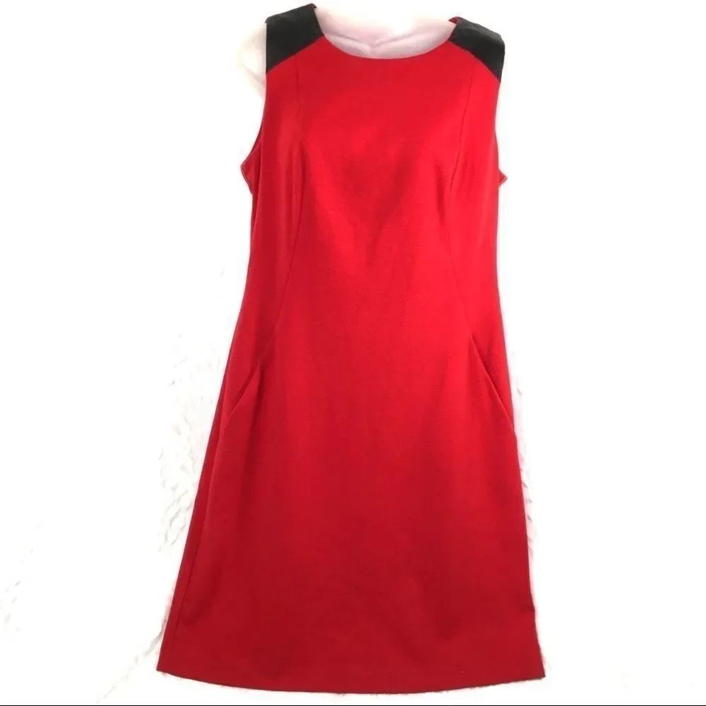 Liz Claiborne red sheath dress medium shift basics